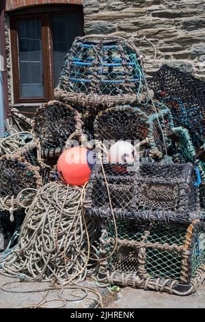 Pots de homard et de crabe Banque D'Images