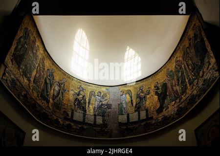 Fresque ronde à la cathédrale Sainte-Sophie de Kiev, Ukraine Banque D'Images