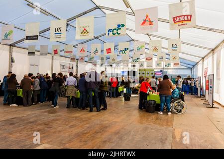 Tente mise en place pour la foire des légumes. Tudela, Navarre, Espagne, Europe Banque D'Images