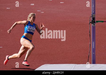 Eugene, 19 juillet 2022 Elena Vallortigara (ITA) vu en action pendant les Championnats du monde d'athlétisme à Hayward Field Eugene USA sur 19 juillet 2022 Alamy Live News Banque D'Images