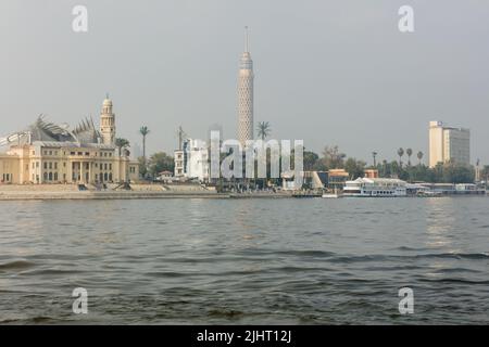 Panorama de la rive du Nil au Caire Banque D'Images