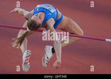 Eugene, États-Unis. 19th juillet 2022. Athlétisme: Championnat du monde, Elena Vallortigara de l'Italie High Jump final crédit: Michael Kappeller/dpa/Alamy Live News Banque D'Images