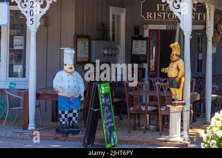 Unionville, Markham, Toronto (Ontario), le 10 juillet, 2022: Cafés et restaurants de voyage pittoresque destination Unionville village et la vieille ville de Markham on Banque D'Images