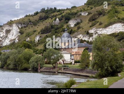 Vue sur la Seine depuis le Château Gaillard aux Andelys Banque D'Images