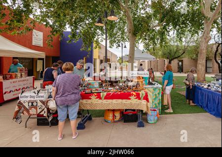 Marché hebdomadaire des producteurs de Heirloom à Green Valley, Arizona. Banque D'Images