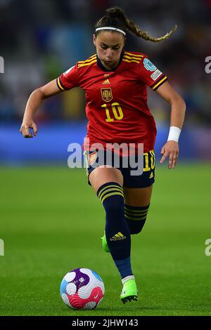 Brighton, Royaume-Uni. 20th juillet 2022. Athenea del Castillo d'Espagne femmes en action pendant le jeu. UEFA Women's Euro England 2022, quart de finale match, England Women contre Spain Women au Falmer Stadium de Brighton & Hove à Sussex le mercredi 20th juillet 2022. Cette image ne peut être utilisée qu'à des fins éditoriales. Utilisation éditoriale uniquement, licence requise pour une utilisation commerciale. Aucune utilisation dans les Paris, les jeux ou les publications d'un seul club/ligue/joueur. photo par Steffan Bowen/Andrew Orchard sports photographie/Alay Live news crédit: Andrew Orchard sports photographie/Alay Live News Banque D'Images