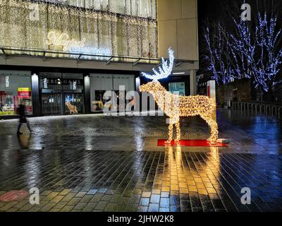 Exeter, Royaume-Uni - janvier 2020 - décorations de Noël au centre commercial Princesshay d'Exeter, Royaume-Uni Banque D'Images