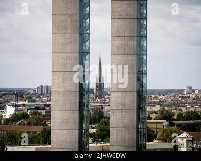 Détails de Pont Jacques Chaban Delmas, Bordeaux, France Banque D'Images