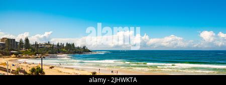 Vue panoramique sur Kings Beach à Caloundra, Sunshine Coast. Banque D'Images