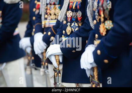 Bogota, Colombie. 20th juillet 2022. Soldats décorés membres de la Force aérienne de Colombias pendant les 212 ans d'indépendance du défilé militaire de Colombie à Bogota, Colombie, 20 juillet 2022. Photo de: CHEPA Beltran/long Visual Press crédit: Long Visual Press/Alay Live News Banque D'Images