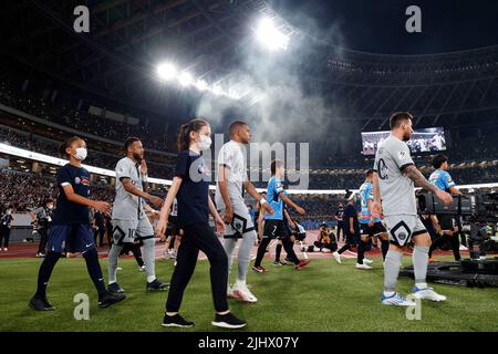 Tokyo, Japon. 20th juillet 2022. (R à L) Lionel Messi, Kylian Mbappe, Neymar (PSG) football : PSG Japan Tour 2022 match entre Paris Saint-Germain 2-1 Kawasaki Frontale au Stade National de Tokyo, Japon . Credit: AFLO/Alay Live News Banque D'Images