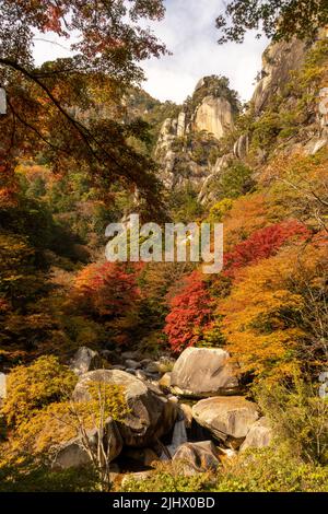 Vallée de Shosenkyo en automne coloré Banque D'Images