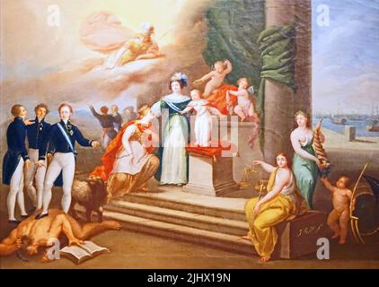 Alegoría de Espana con la Reina María Cristina e Isabel II (c.1833) par José Ribelles y Helip