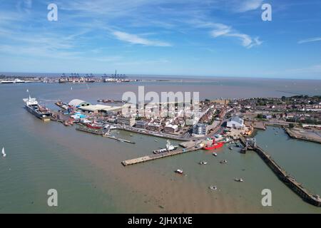 Harwich ville Essex Royaume-Uni vue aérienne de drone été Banque D'Images