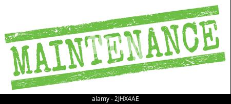 Le texte D'ENTRETIEN est inscrit sur l'étiquette verte des lignes de grungy. Banque D'Images