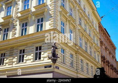 Statue de Jerzy Franciszek Kulczycki (Georg Franz Kolschitzky). Kolschitzky strasse 1, Vienne, Autriche. Kulczycki était un noble polonais, un diplomate et un Banque D'Images