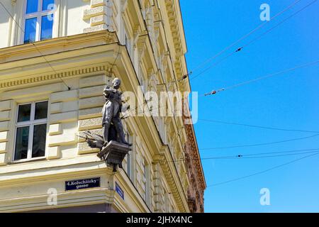 Statue de Jerzy Franciszek Kulczycki (Georg Franz Kolschitzky). Kolschitzky strasse 1, Vienne, Autriche. Kulczycki était un noble polonais, un diplomate et un Banque D'Images