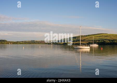 Vue sur le paysage de l'estuaire de Teifi à St Dogmaels Poppit Sands nr Cardigan Ceredigion Wales UK Banque D'Images