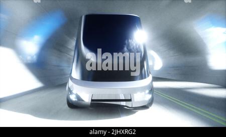 Tunnel futuriste de science-fiction. Bus futuriste. 3d rendu. Banque D'Images