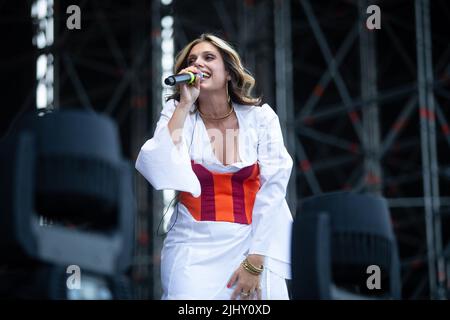 Margherita Vicario en concerto all' Ippodromo Snai di San Siro, Milan. Foto di Davide Merli par www.rockon.it Banque D'Images