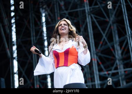 Margherita Vicario en concerto all' Ippodromo Snai di San Siro, Milan. Foto di Davide Merli par www.rockon.it Banque D'Images