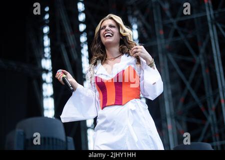 Margherita Vicario en concerto all' Ippodromo Snai di San Siro, Milan. Foto di Davide Merli par www.rockon.it Banque D'Images