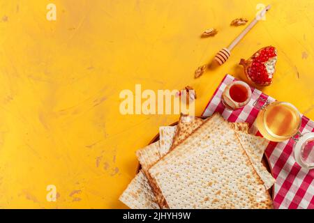 Matzo casher juive traditionnelle pour Pessah Pâques Banque D'Images