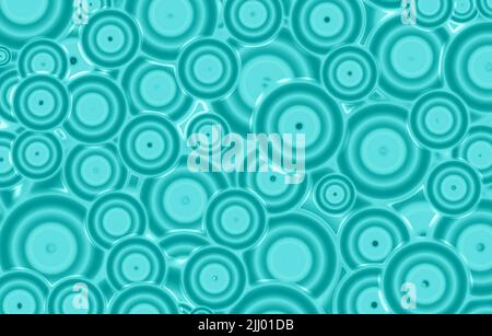 Illustration d'un motif abstrait de cercle géométrique bleu turquoise dégradé sans couture Banque D'Images