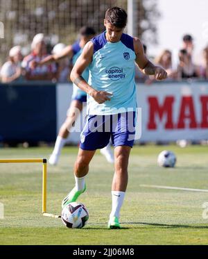 Ségovie, Espagne. 21st juillet 2022. Session de formation de l'Atletico de Madrid à Los Ángeles de San Rafael, Segovia, 21 juillet 2021 Entenamiento del Atlético de Madrid en Los Ángeles de San Rafael, Segovia 21 de julio 2021 joueur: Morata POOL/ Atletico de Madrid/Cordone presse pour usage éditorial seulement crédit: CORDOON PRESSE/Alay Live News Banque D'Images