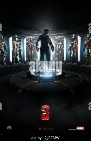 ROBERT DOWNEY JR. AFFICHE, IRON MAN 3, 2013 Banque D'Images