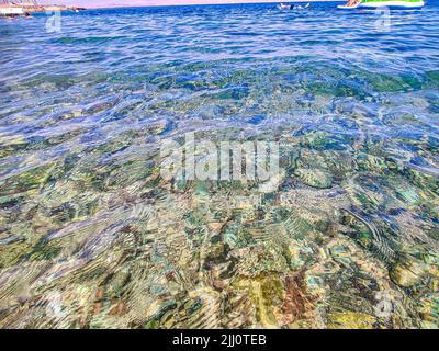 Incroyable bord de mer à Ras Shitan, Dahab, Taba, Sinaï, Egypte Banque D'Images