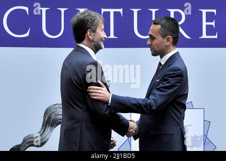 Luigi Di maio ministre des Affaires étrangères et Dario Francescini ministre italien de la Culture, lors de la Conférence des ministres de la Culture de la Banque D'Images
