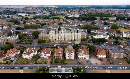 Vue aérienne du Royal Marine Depot, East Barracks, Deal Banque D'Images