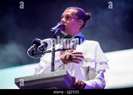 20 juillet 2022, Milan, Milan, Italie: Stromae, Nom de scène de Paul Van Haver, en concert au Snai di San Siro Hippodrome à Milan. (Credit image: © Pamela Rovaris/Pacific Press via ZUMA Press Wire) Banque D'Images