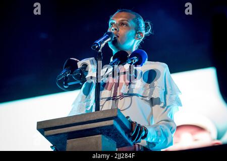 20 juillet 2022, Milan, Milan, Italie: Stromae, Nom de scène de Paul Van Haver, en concert au Snai di San Siro Hippodrome à Milan. (Credit image: © Pamela Rovaris/Pacific Press via ZUMA Press Wire) Banque D'Images