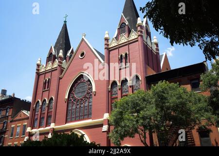 New York, NY, Etats-Unis - 22 juillet 2022 : Église catholique romaine de St Veronica dans le village de Greenwich Banque D'Images
