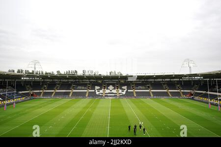 Vue générale de l'intérieur du stade avant le match de la Betfred Super League au MKM Stadium, Hull. Date de la photo: Vendredi 22 juillet 2022. Banque D'Images