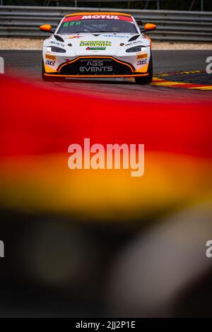 161 CARRIERE Christophe, DUMAINE Dider, AGS Event, Aston Martin Vantage AMR GT4, action pendant la ronde 5th du Championnat de France FFSA GT 2022 SRP Speedweek, de 22 juillet à 24 à Spa-Francorchamps, Belgique - photo Laurent Gayral / DPPI Banque D'Images