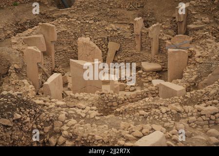 Gobekli Tepe le temps zéro de l'humanité. Les animaux de Gobekli Tepe Sanliurfa Turquie Banque D'Images