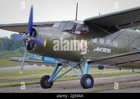 KAUNAS / LITUANIE - 10 août 2019: Allemand D-FUKM 'Anastasia' Antonov an-2 transport avion de transport au sol au salon de l'air Banque D'Images