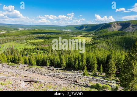 Vue panoramique sur le bassin Biscuit et le paysage voisin du Wyoming Banque D'Images