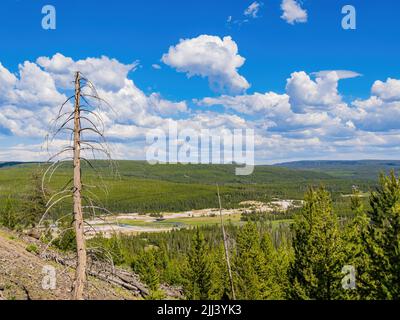 Vue panoramique sur le bassin Biscuit et le paysage voisin du Wyoming Banque D'Images