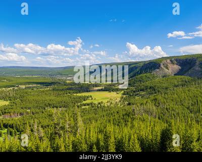 Vue panoramique sur le bassin Biscuit et le paysage voisin du Wyoming Banque D'Images