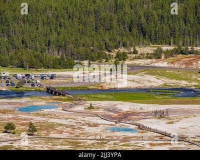 Vue panoramique sur le bassin Biscuit et le paysage voisin du Wyoming Banque D'Images