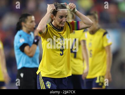Leigh, Royaume-Uni. 22nd juillet 2022. Leigh, Angleterre, le 22nd juillet 2022. Kosovare Asllani, de Suède, lors du championnat d'Europe des femmes de l'UEFA 2022 au Leigh Sports Village, à Leigh. Crédit photo à lire: Darren Staples / Sportimage crédit: Sportimage / Alay Live News Banque D'Images