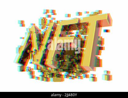 NFT (jeton non fongible), illustration. Banque D'Images