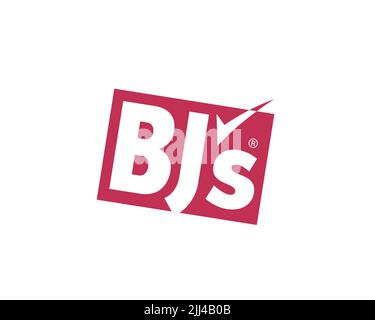 BJ's Wholesale Club, logo pivoté, fond blanc B Banque D'Images