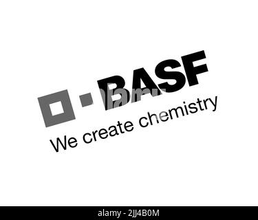 BASF, logo pivoté, fond blanc Banque D'Images