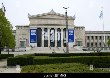 CHICAGO, ILLINOIS, ÉTATS-UNIS - 12 mai 2018 : vue extérieure du Field Museum sur le campus du musée à Chicago est une attraction touristique majeure Banque D'Images