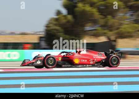 22 2022 juillet le Castellet, France - F1 2022 France GP - libre pratique 2 - Charles Leclerc (mon) Ferrari F1-75 Banque D'Images